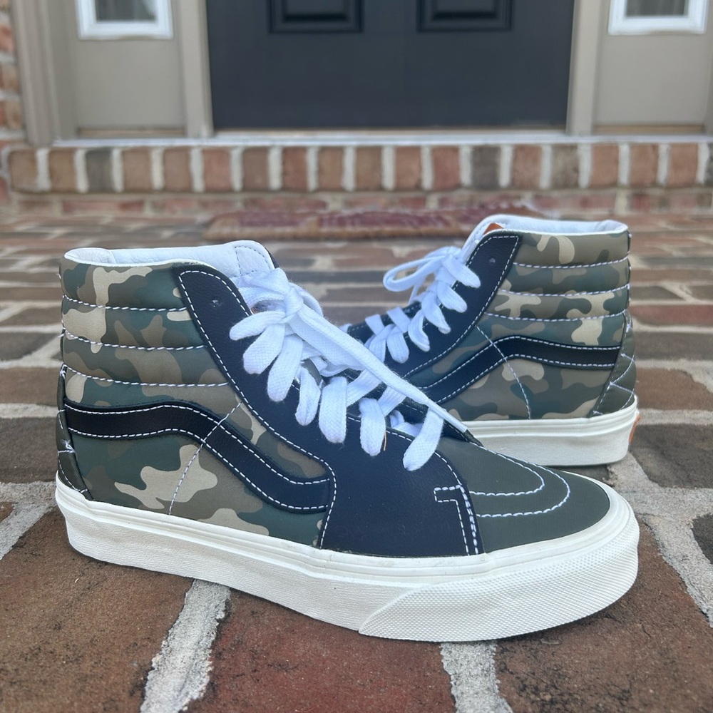 Vans SK8 Hi Mixed Utility Camo Olive Green Skateboarding Sneakers 6 women’s